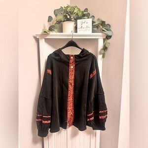 POL Black Bomber Jacket with Red Accents